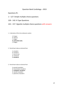 1 Question Bank Cardiology – 2015 Questions #'s 1 – 127: Simple