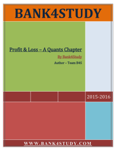 Profit & Loss – A Quants Chapter