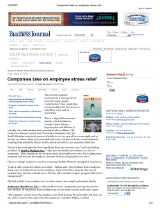 Companies take on employee stress relief