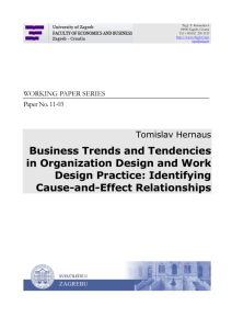 Business Trends and Tendencies in Organization Design and Work