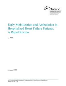 Early Mobilization and Ambulation in Hospitalized Heart Failure