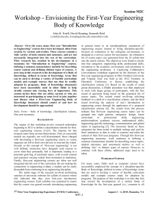Envisioning the First-Year Engineering Body of Knowledge