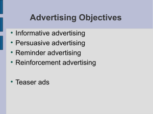 Advertising Objectives - UoM