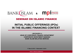 (IPOs) In The Islamic Financing Context