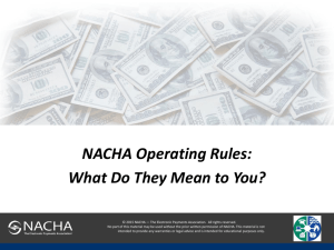 NACHA Operating Rules - Utility Payment Conference
