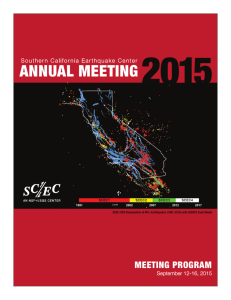 2015 SCEC Annual Meeting - Southern California Earthquake Center