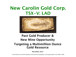 Gold Resources - New Carolin Gold Corp.