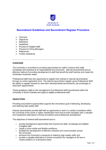 Internal secondment guidelines - University of South Australia