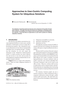 Approaches to User-Centric Computing System for