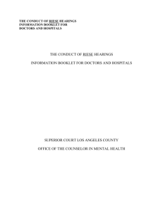 the conduct of riese hearings information booklet for doctors