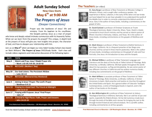 Adult Sunday School The Prayers of Jesus