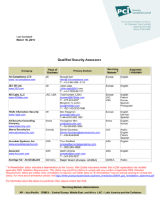Qualified Security Assessors (QSAs) list