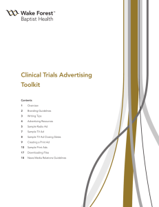 Clinical Trials Advertising Toolkit - Wake Forest Baptist Medical Center