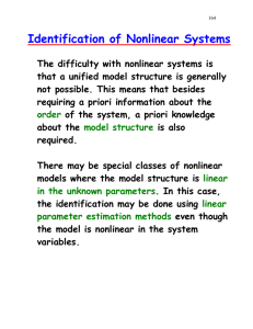 Identification of Nonlinear Systems