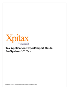 Tax Application Export/Import Guide ProSystem fx
