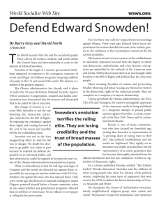 Defend Edward Snowden! - Socialist Equality Party
