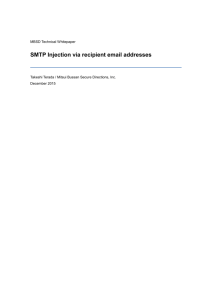 SMTP Injection via recipient email addresses
