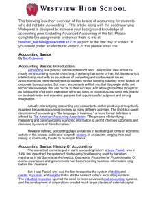 Advance Accounting Reading and Webquest