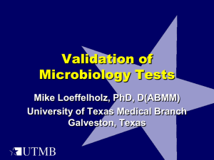 Validation of Microbiology Tests