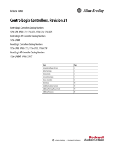 ControlLogix Controllers, Revision 21 Release Notes