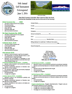 2016 Chamber Golf Tournament Registration
