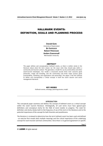hallmark events - International Journal Of Event Management