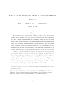 Modified Critical Fractile Approach for a Class of Partial