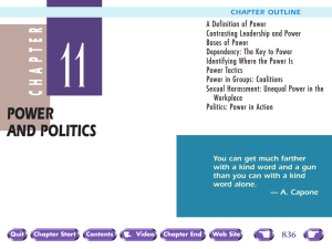 CHAPTER POWER AND POLITICS