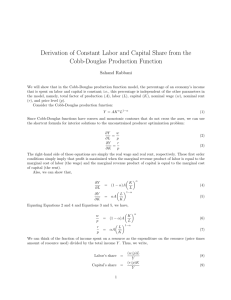 Derivation of Constant Labor and Capital Share from