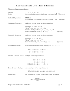 SAT Subject Math Level 1 Facts & Formulas