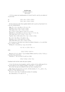 MATH 3402 Tutorial sheet 5 Solutions 1. If f is a many