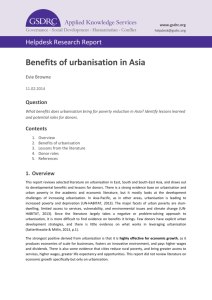Benefits of urbanisation in Asia