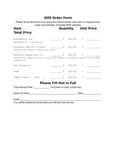 IEEE Order Form Item Quantity Unit Price Total Price Please Fill Out