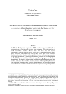 From Rhetoric to Practice in South-South Development Cooperation