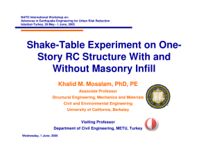 Shake-Table Experiment on One- Story RC Structure With and
