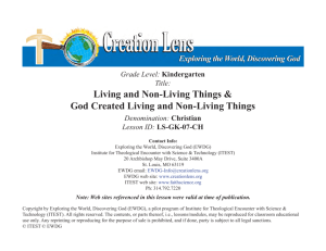 Living and Non-Living Things & God Created Living