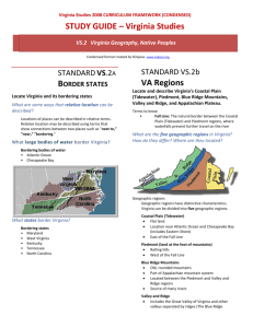 STUDY GUIDE – Virginia Studies VA Regions