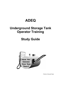 ADEQ Underground Storage Tank Operator Training Study Guide