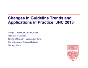 Changes in Guideline Trends and Applications in Practice: JNC 2013
