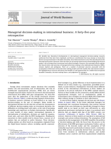 Managerial decision-making in international business: A forty
