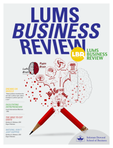 LUMS Business Review 2015 Click here to view