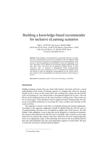 Building a knowledge-based recommender for inclusive eLearning