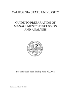 Management Discussion & Analysis - The California State University