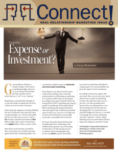 Marketing - Investment or Expense?