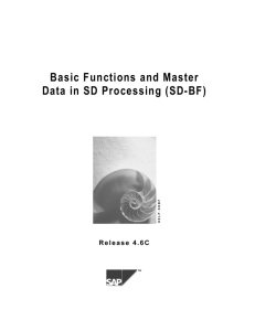 Basic Functions and Master Data in SD Processing (SD-BF)