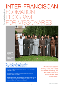 inter-franciscan formation program for missionaries