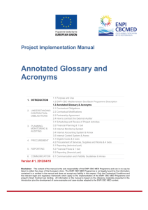 Annotated Glossary and Acronyms