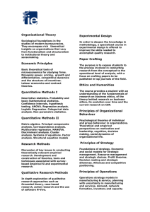 Organizational Theory Economic Principles Quantitative Methods I