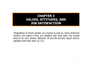 chapter 3 values, attitudes, and job satisfaction