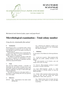 Microbiological examination – Total colony number